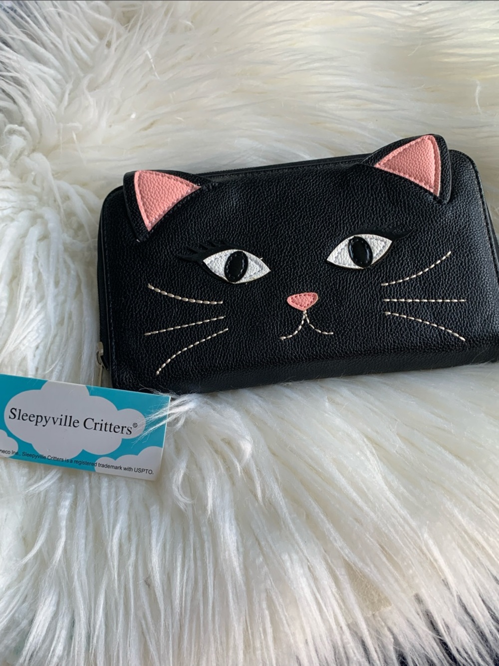 🐱SLEEPYVILLE CRITTERS CAT FACE WALLET🐱